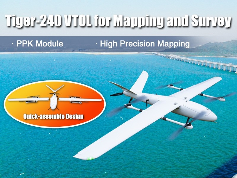 Tiger-240 VTOL Drone for Mapping and Surveying